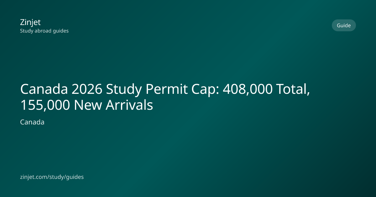 Canada 2026 Study Permit Cap: 408,000 Total, 155,000 New Arrivals