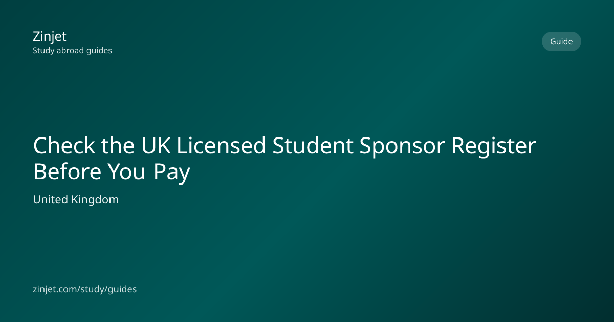 Check the UK Licensed Student Sponsor Register Before You Pay